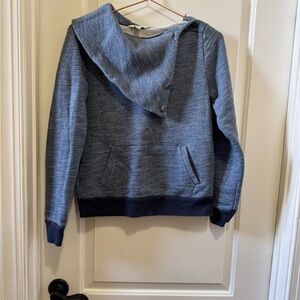 L.L. Bean Blue Cowl Neck Sweater with Textured Knit